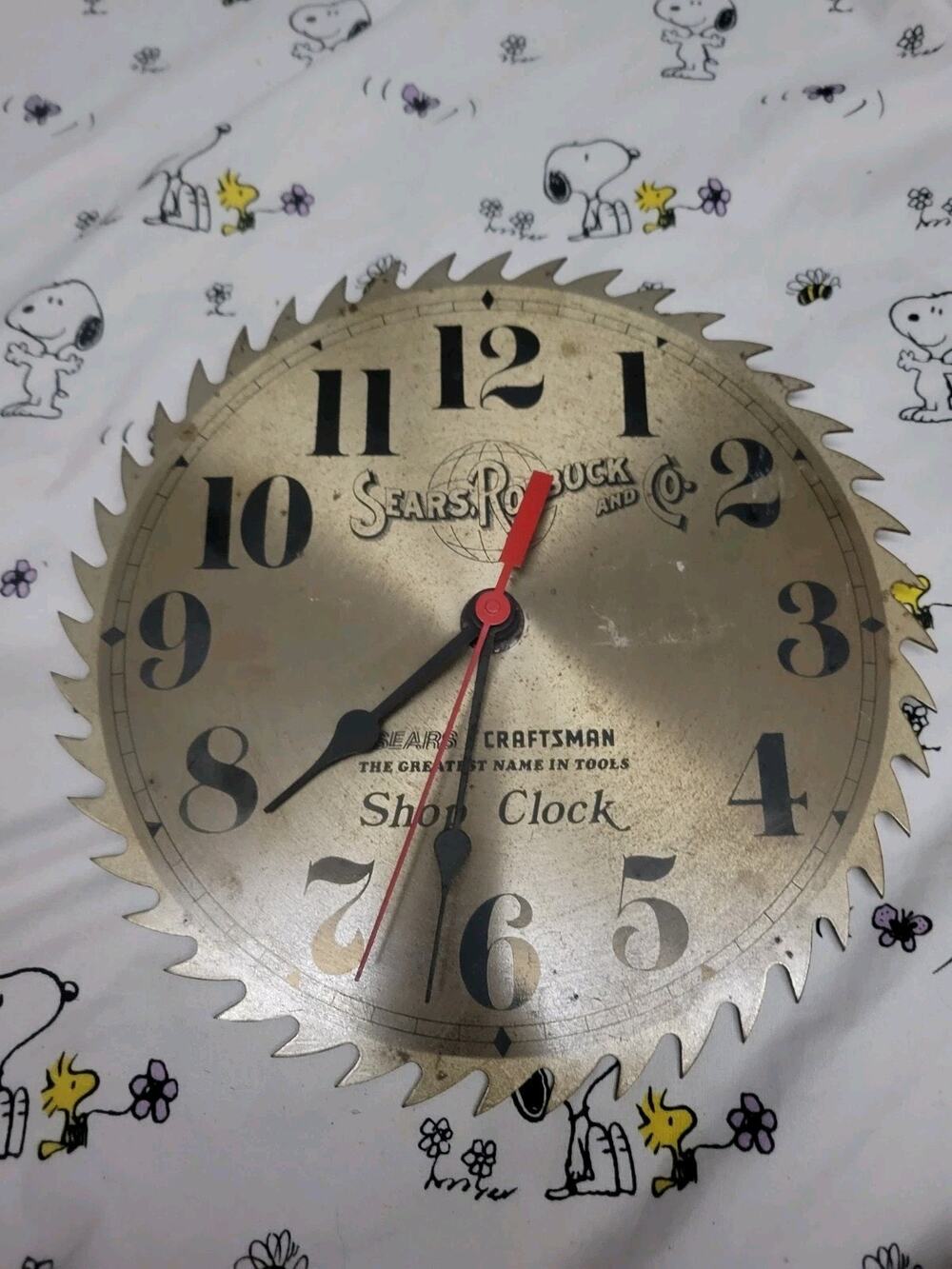 Vintage Sears Roebuck & Co Craftsman Steel Shop Clock Circular Saw Heavy Duty *